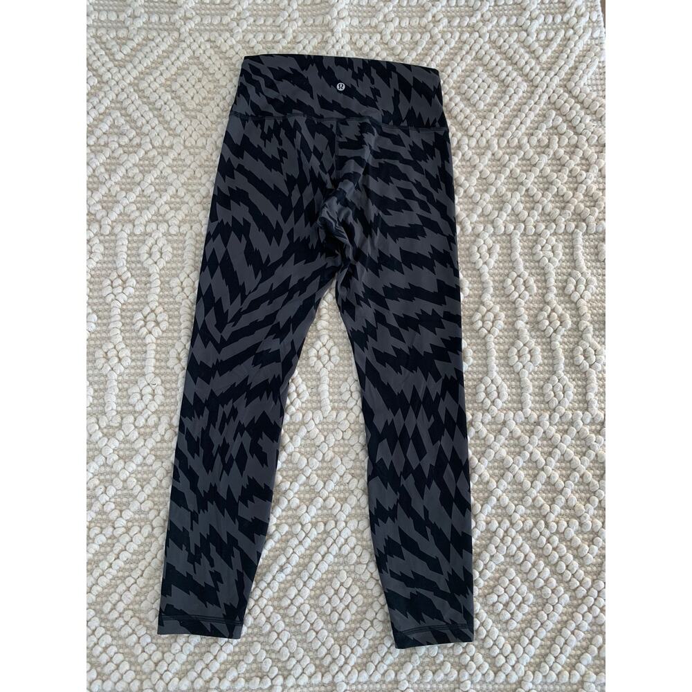 Lululemon Wunder Train High Rise 25'' Voltage Grey Black Size 8 - Picture 4 of 4